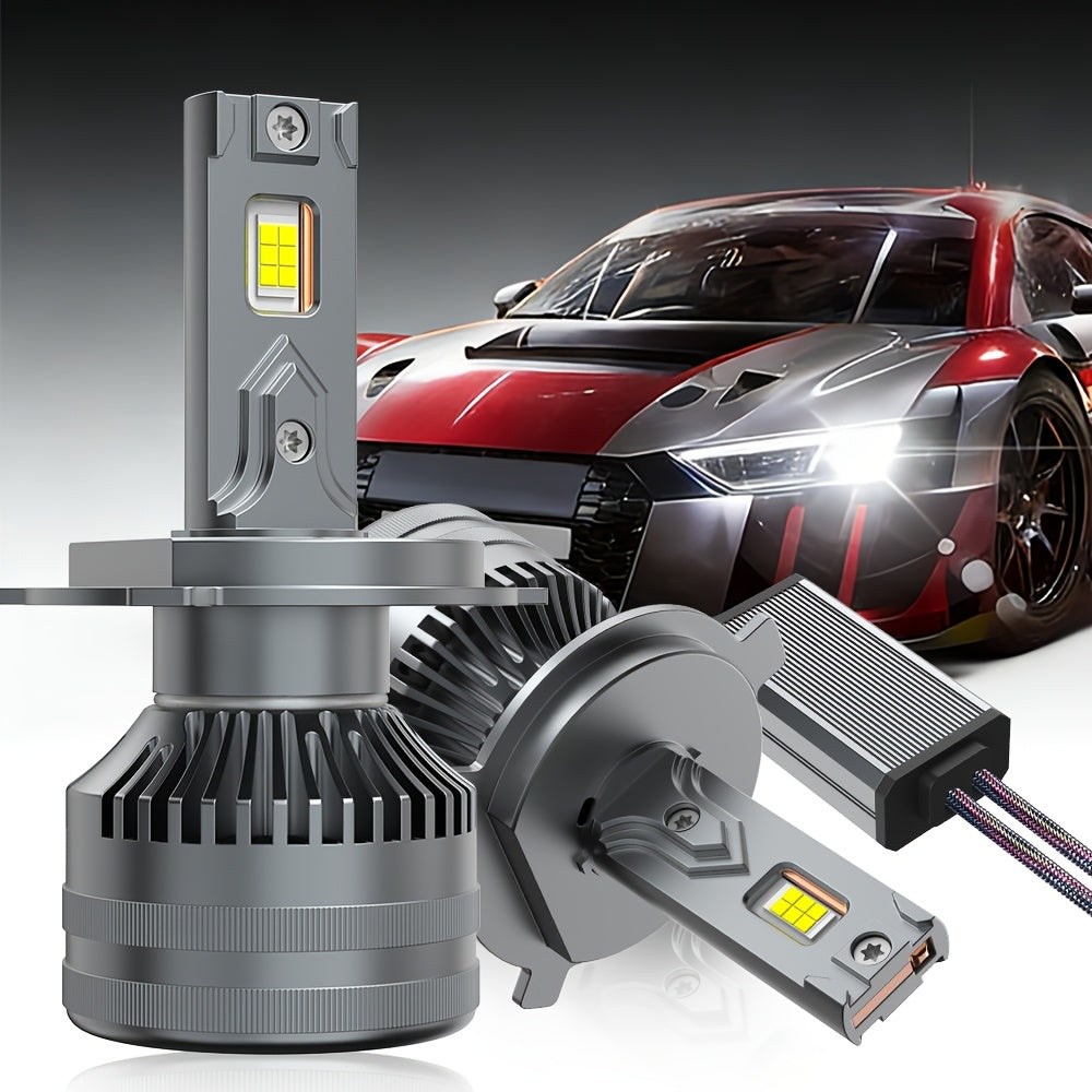 2-Pack - H11/H7/H4/H1, 9005/9006/9012 LED Headlight Combo Bulbs | High/Low Beam Integrated, 6500K Super White High Brightness, 40000 Lumens, Universal Car Headlight, No Battery Needed