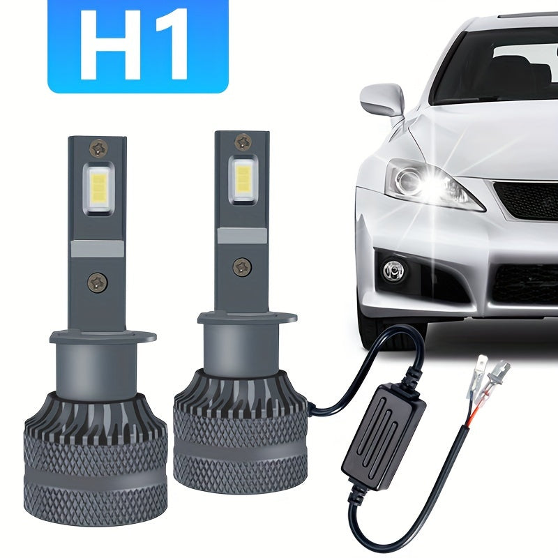 2Pcs HB3 9005 HB4 9006 HIR2 9012 LED Car Bulbs, H8 H1 H4 H7 H11 High/Low Beam Fog Light 120W Super Bright White 6500K, Bright CSP Chip Design LED Plug-and-Play Bulbs