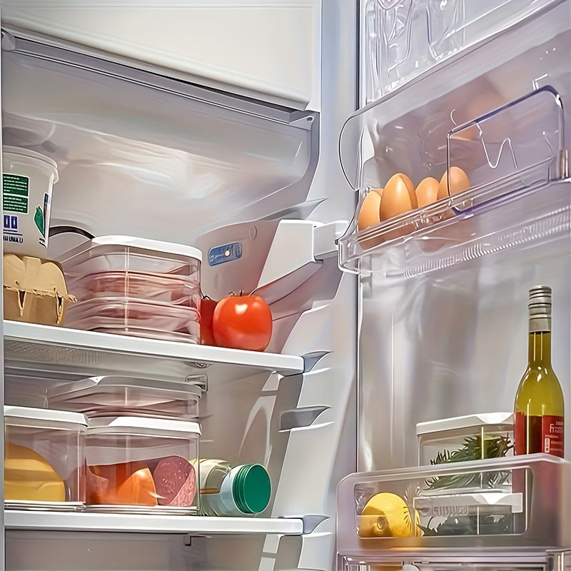 1/2/3/4 Tier Stackable Food Storage Containers, Fridge Storage Boxes, Meat Fresh-Keeping Box, Cooked Food Organizer, Stackable Leak-Proof Sealed Design, Reusable for Refrigerator & Freezer, Suitable for Cheese