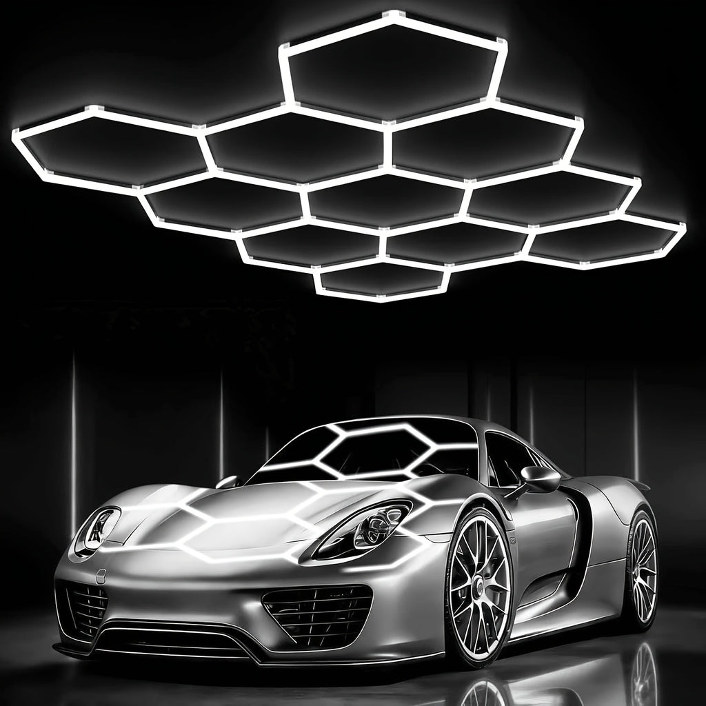 LED hexagon garage light, barbershop ceiling light, shopping mall energy-saving lighting lamp, 11 holes 46 tubes, DIY honeycomb tube shapeable, ultra-bright effect LED tube AC100-265V, suitable for energy-saving lighting in garages, gyms