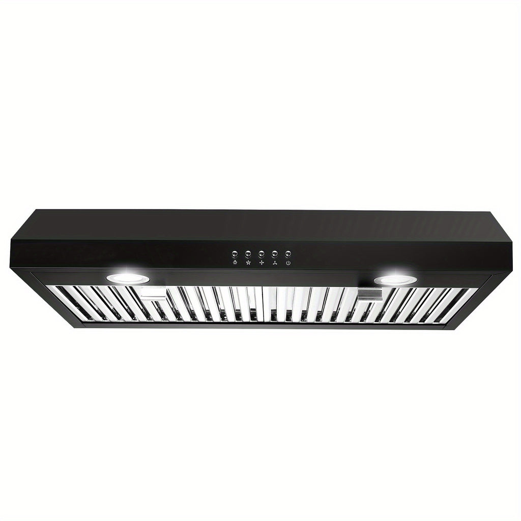 30-Inch Under Cabinet Range Hood with Three-Way Exhaust, Stainless Steel Construction with Baffle Filter, Designed for Kitchen Ventilation for Under-Cabinet Installation, Equipped with 3-Speed Exhaust Fan