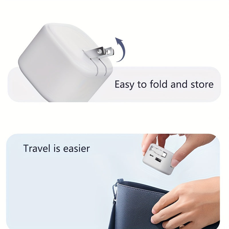 Compact And Extendable Charging Plug, 35W Quick Charger Featuring an 31.5inch Retractable Cable, Compatible with Various Smartphones, Ideal for Travel