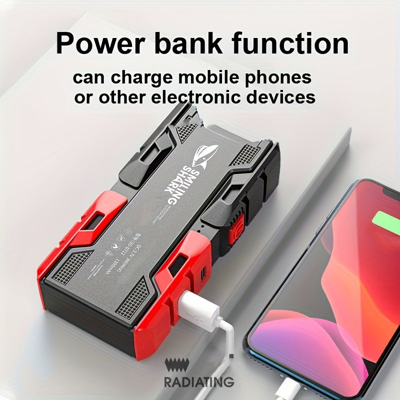 A Rechargeable Flashlight, a Portable Outdoor Flashlight, Equipped with Two Lights, Designed for High Brightness, Ideal for Handheld Spotlight Use, and Can Charge Mobile Devices in Emergencies