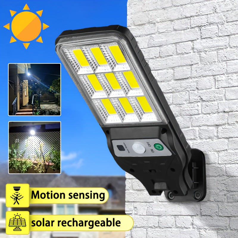 1/2 Pack Commercial Solar LED Sensor Light, Motion Sensor, High Brightness LED, Solar Wide Angle Flood Street Light, Solar Rechargeable Wall Light, Easy to Install, Perfect for Outdoor, Garden, Street, Steps, Patio, Porch Light, Home and Shop Lighting