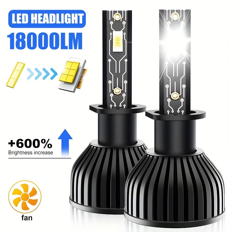 2-Pack H11 H4 H7 H1 LED Light Kit, Fog Light Kit, 6500K White Light, Air-Cooled Heat Dissipation, Easy Installation, 600% Brightness