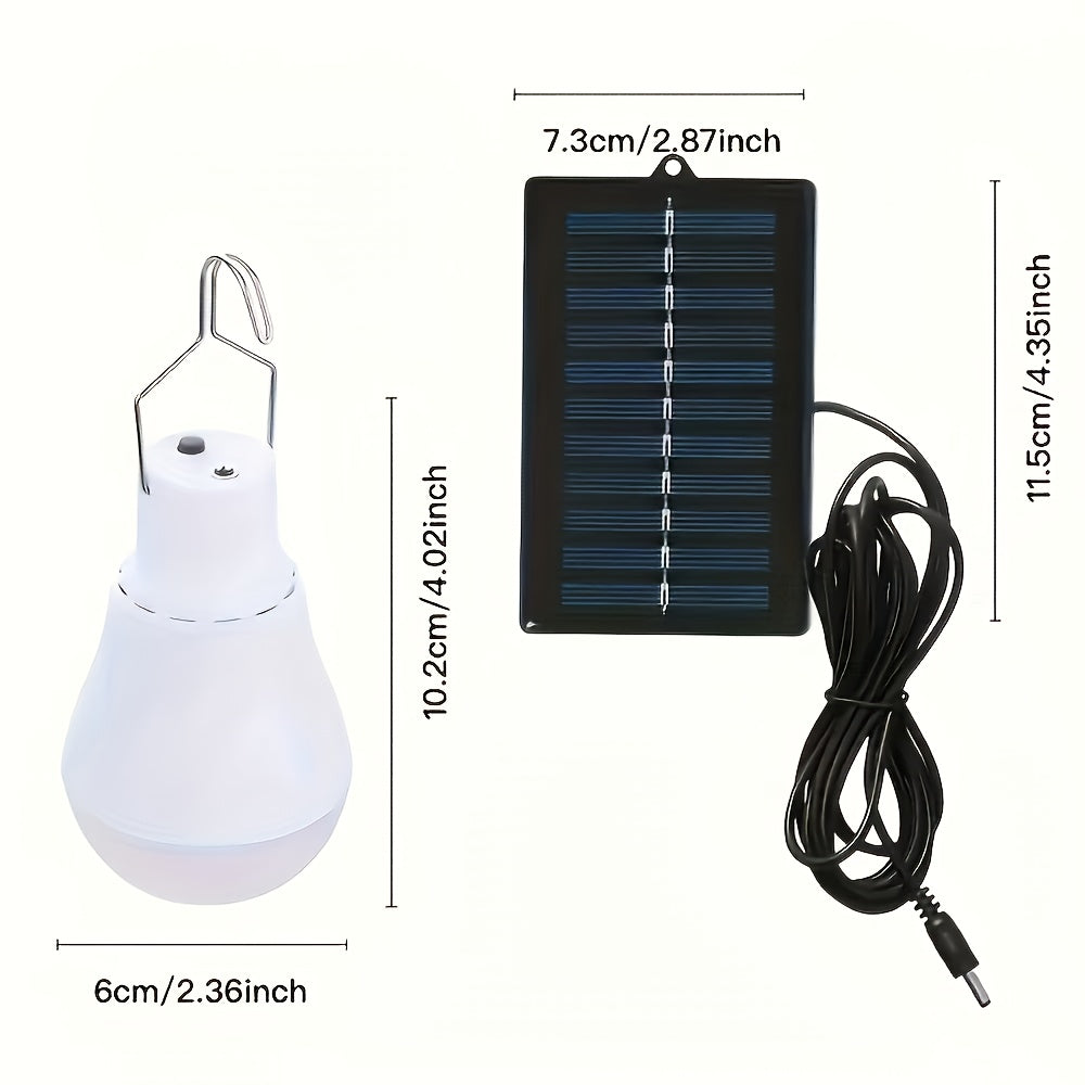 IP44 solar LED bulb, with 3 modes, long-lasting durability, portable emergency flashlight, lantern, fishing light, chicken coop light - wall-mounted / handheld