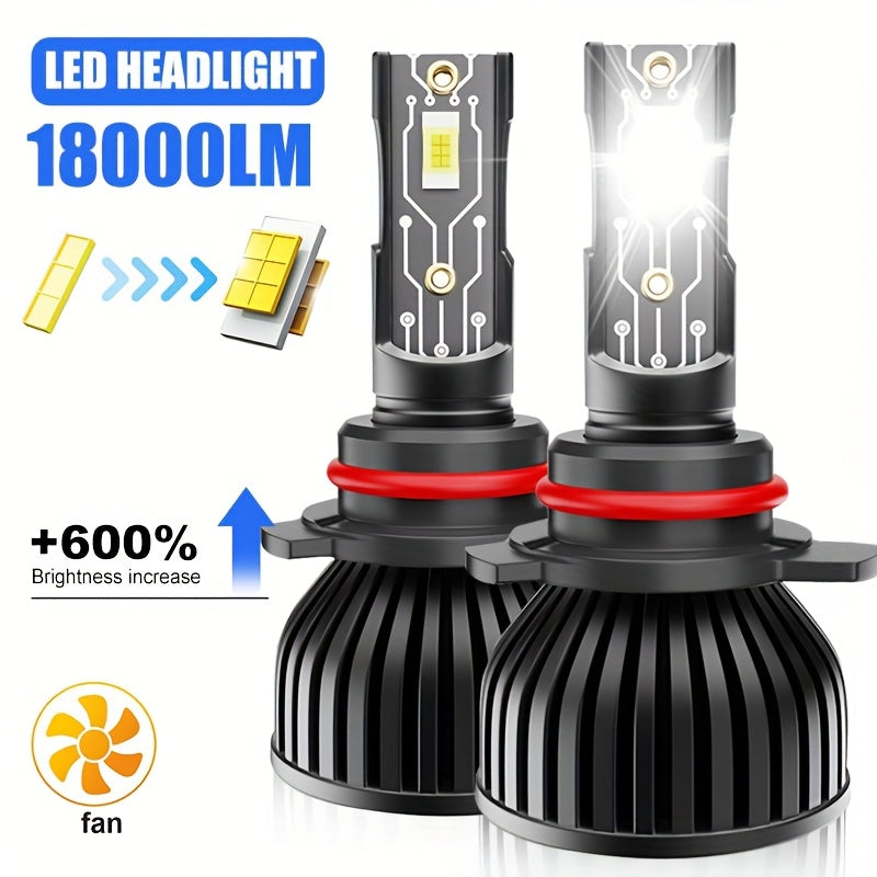 2-Pack H11 H4 H7 H1 LED Light Kit, Fog Light Kit, 6500K White Light, Air-Cooled Heat Dissipation, Easy Installation, 600% Brightness