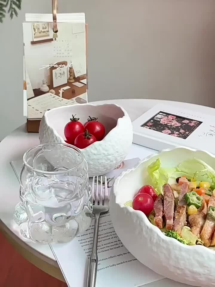 1 Piece Irregular Ceramic Deep Plate, Salad Bowl, Dessert Bowl – Perfect for Hotels, Restaurants & Home Use – Ideal for Salad, Soup, Dinner, Side Dishes, Noodles & Pasta