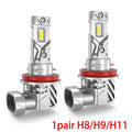 两个升级款LED 9005 H11 HB3 H8 H9 LED大灯灯泡 12V 白色 6500K 超亮 1:1 即插即用 大灯 LED雾灯，不含电池