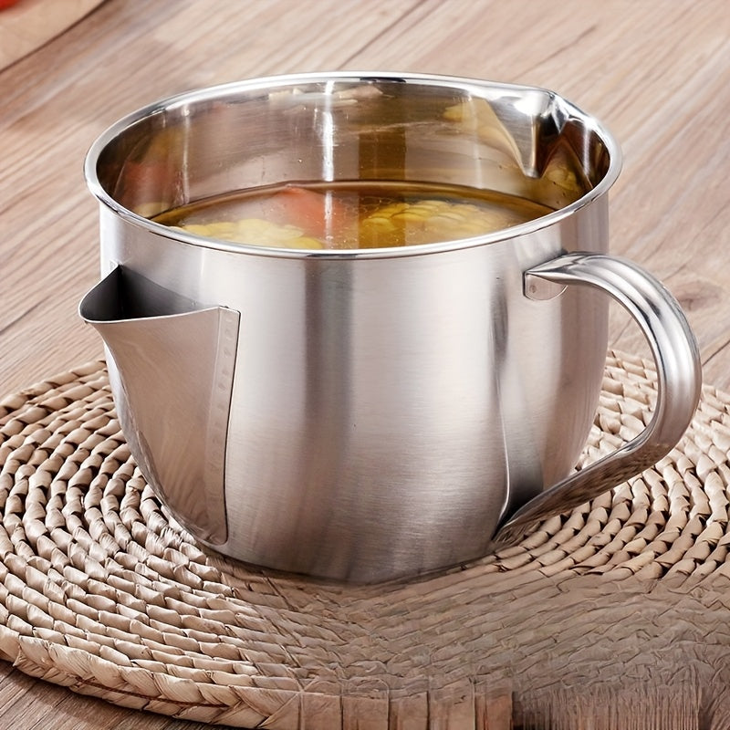 Stainless Steel Oil Separator – Kitchen Stir-Fry Filter Bowl, Soup & Stock Strainer Pot, Home Kitchen Food Filtering Tool