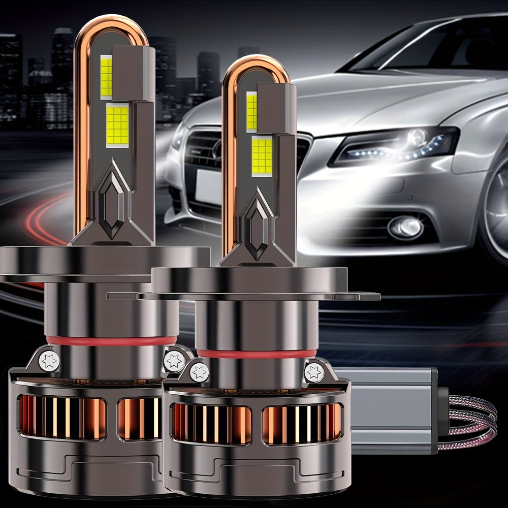 2Pcs LED Headlight Bulbs, 300W High Power, Compatible with H1, H4, 9003, HB2, H7, H18, H11, H9, H8 - 60,000 Lumens, 7500K Color Temperature, 9570 CSP Chip, 950% Brightness, Vehicle Lighting Upgrade, Durable LED Lights, 12V-24V Voltage
