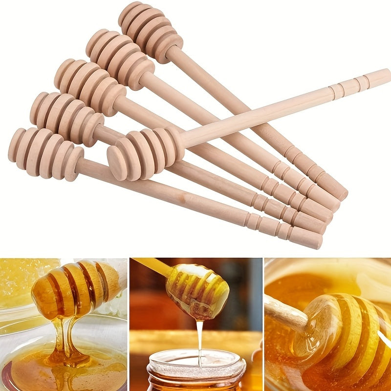 2-Pack Premium Long Handle Wooden Honey Spoon – Natural Wood Color, Durable, Easy to Scoop & Stir for Coffee, Tea, Baking, Cooking – High-Quality Kitchen Utensil, Baking Essential | Traditional Cookware | Smooth Texture