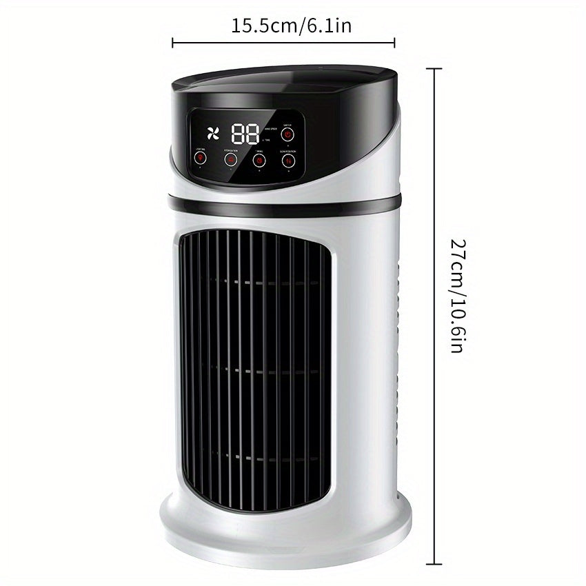2026 Upgraded Portable Air Conditioner, 6-Speed Cooling Fan with 7-Color Ambient Light, Quiet Humidifying Fan, 3-in-1 Mini Cooler, Compact Cooling Device for Home Office Small Spaces, Perfect Home & Travel Gift