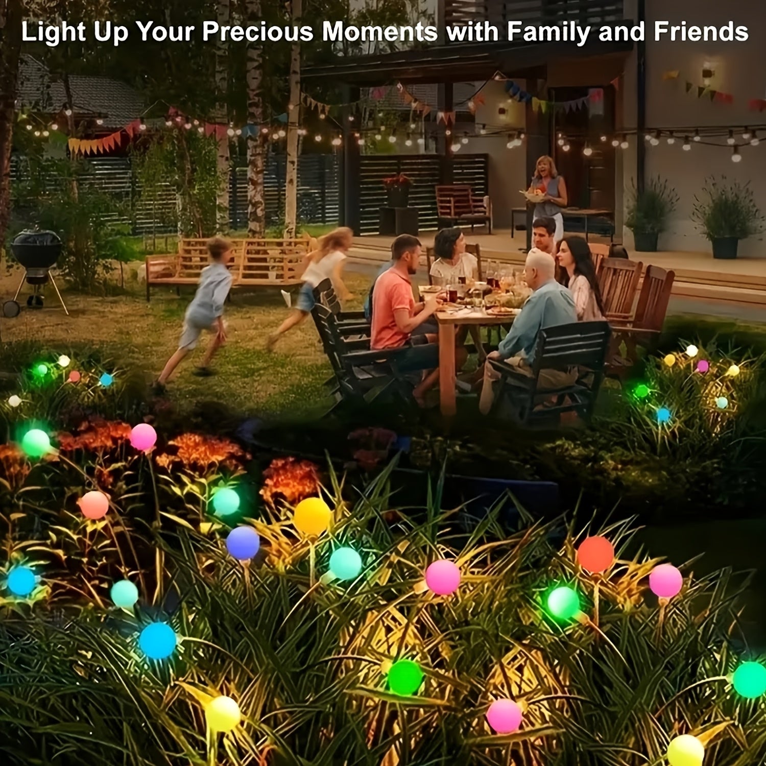 12 Solar Firefly Lights & 8 Solar Lawn Lights, IP44 Protection Rating, Designed to Illuminate Outdoor Pathways. Perfect for Enhancing Ambiance During New Year, Ramadan, and Lighting Up Home Courtyards and Gardens. Solar Spotlight