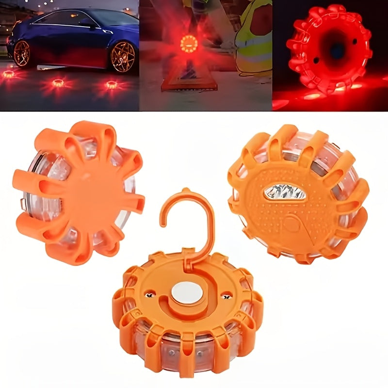 3Pcs LED Road Signal Emergency Light Set, 9 Lighting Modes, Strong Magnetic Hook, Road Rescue Search Tool, Car Accident Inspection Light, Safety Warning Accessories