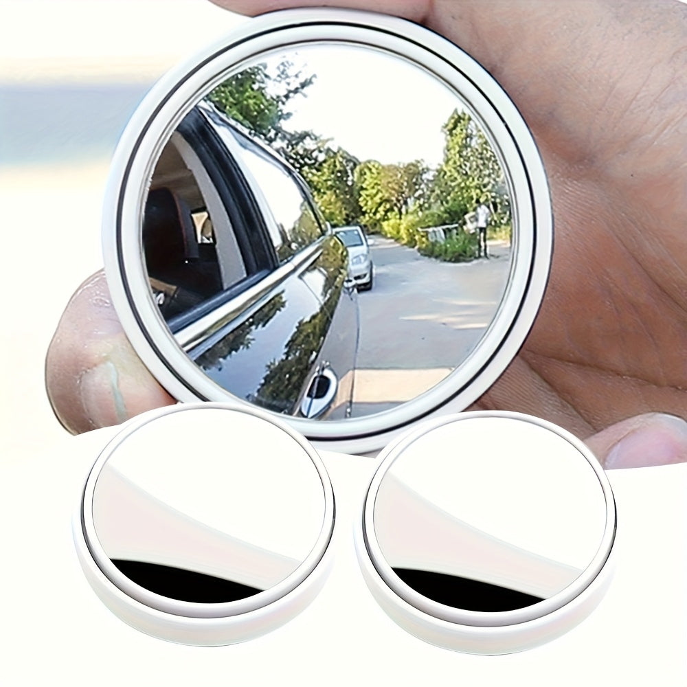 2-Piece Rotatable Blind Spot Mirror Set – High Clarity Convex Glass | Facilitates Driving & Lane Changing | Enhances Blind Spot Awareness | Stylish Car Decoration | Sturdy Design