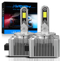 Xstorm 2件装 60000Lm D3S LED 头灯灯泡 D1S D2S D4S D1R D2R D3R D4R 涡轮风扇 LED CSP 灯适用于宝马奔驰沃尔沃灯 Canbus 120W U型铜管头灯 6500K
