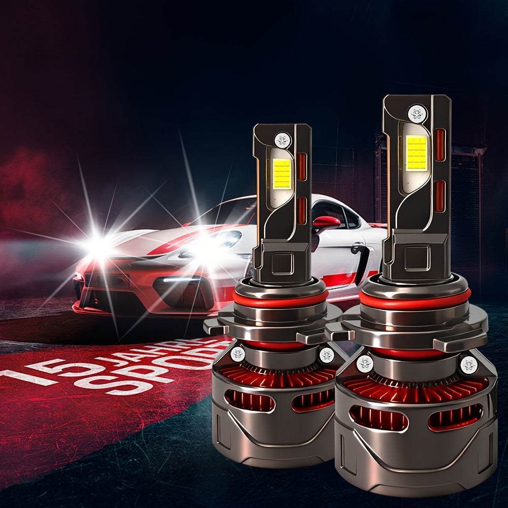 2-Pack H4 H7 9005 9006 H11 H1 H13 Headlight LED Car Headlights, 500% Super Bright, Canbus External Driver, 52500LM, Ultra-Long Life Fast Cooling Fan - B13, No Battery Included