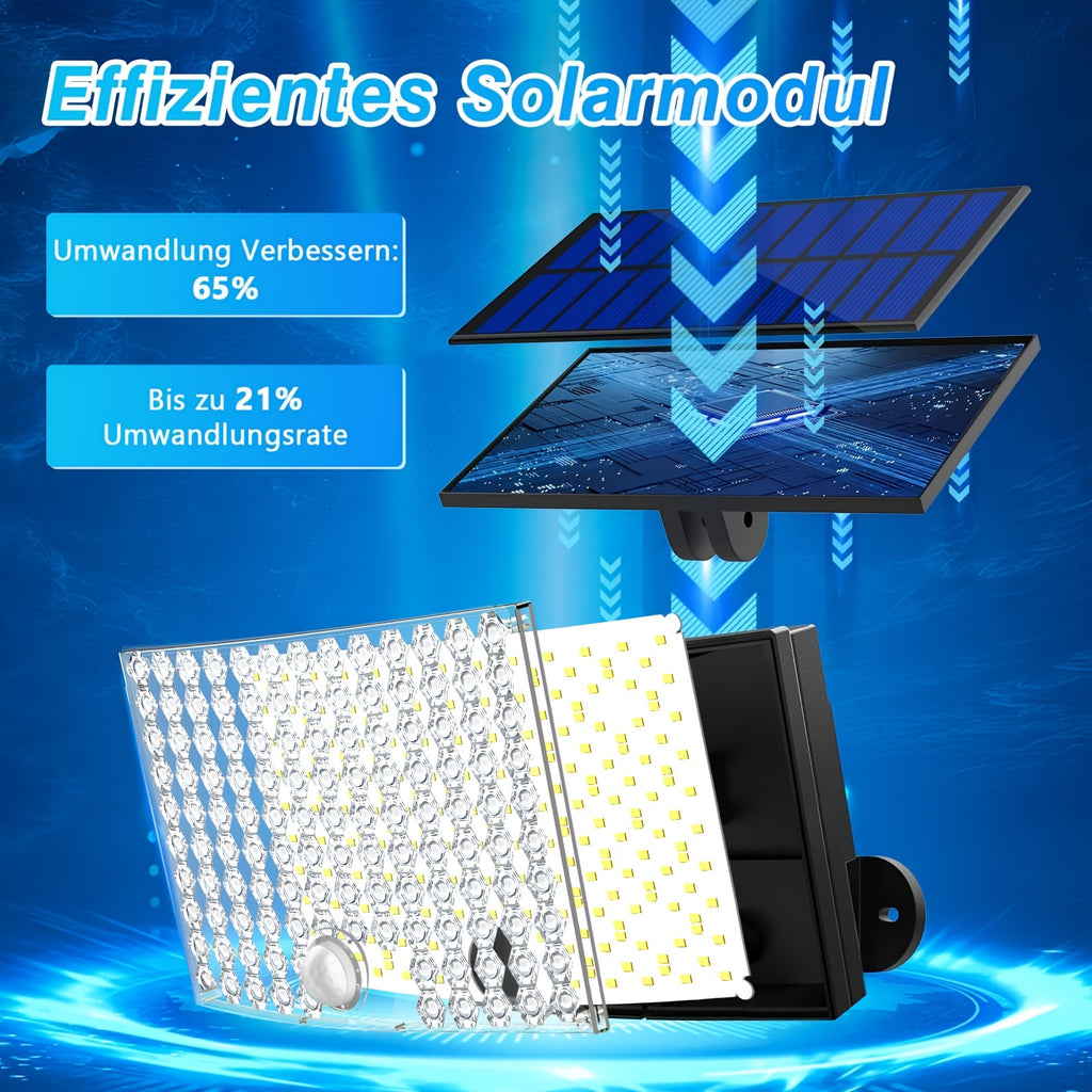 1/2 Pack Solar Outdoor Light, IP65 Solar LED Spotlight with 5 Lighting Modes / 196.85-Inch Cable, 268 LED High-Brightness Security Light with Remote Control, Motion Sensor Floodlight Wall Light with 3 Modes, Perfect for Garden, Courtyard, Pathway