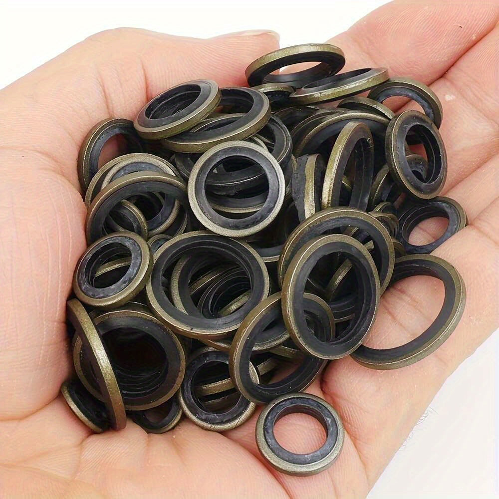 120-Piece Set Automotive Oil Pan Drain Bolt Rubber Replaceable Washer Seal Kit M6 M8 M10 M12 M14 M16 M18 M20 M22 M24 M27 M30