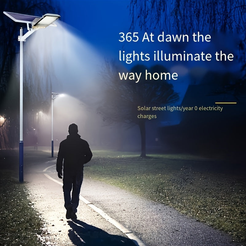 300 High-Brightness High-Efficiency Solar Street Light, Outdoor Parking Lot Light, Commercial Dusk-to-Dawn Motion Sensor Floodlight, High-Brightness LED Beads, Monocrystalline Silicon Solar Panel, Lithium Iron Phosphate Battery