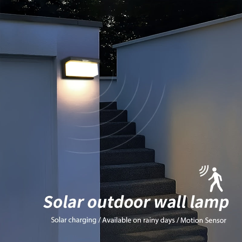 Solar Outdoor Light Sensor Solar Security Light 3-Level Dimming Mode Solar Wall Light Suitable for Garden Fence Courtyard Patio