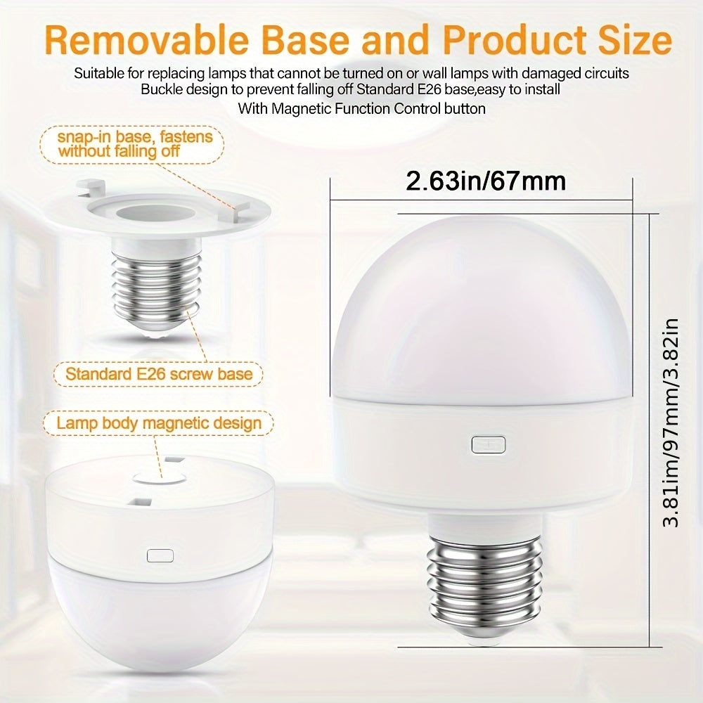 1/2-pack rechargeable light, under-cabinet light, wall light, decorative light, magnetic ambiance light, smart bulb with remote timer and 15 color temperatures, detachable base, working voltage 5V, USB fast charging, suitable for bedroom