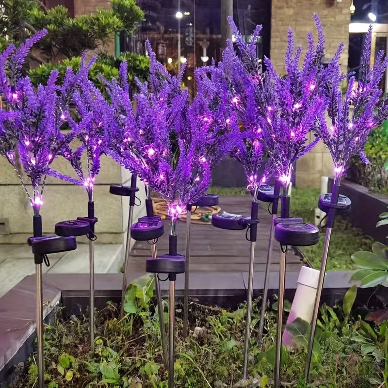 New Solar Glowing Lavender, Purple Light Ground Insert Outdoor Garden Atmosphere Decorative Light, Ground Insert LED Lawn Light, Festival Outdoor Display Lighting, Perfect for Decorating Courtyards, Lawns, Gardens and Pathways