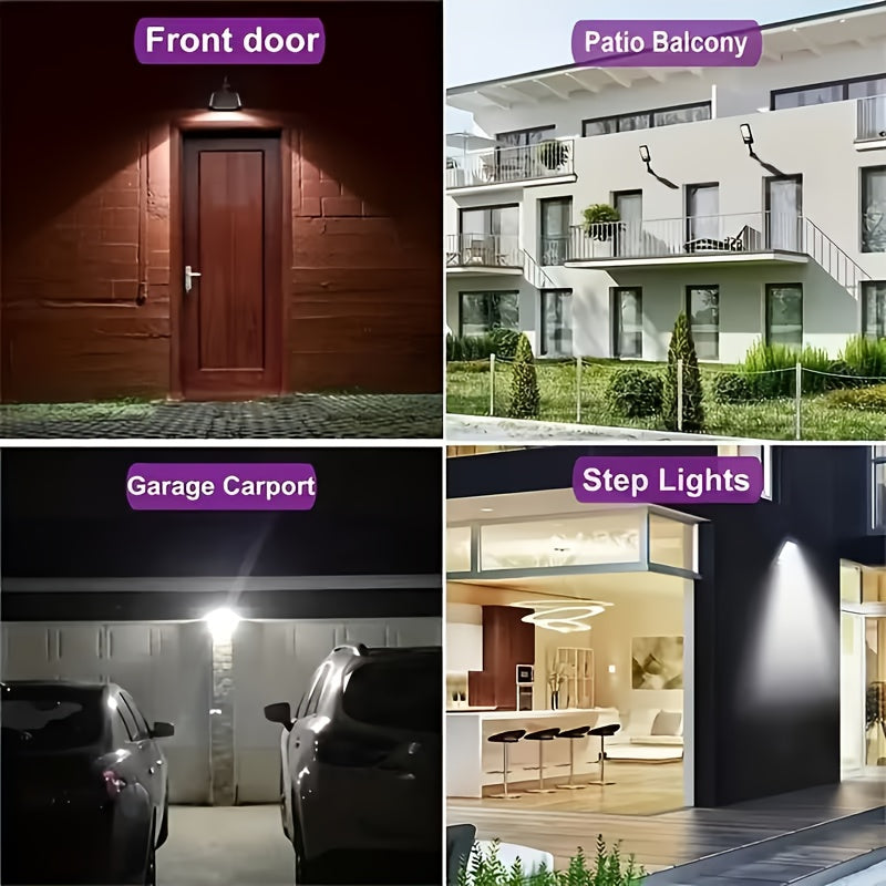 8/6/4 Pack Solar Street Light with PIR Motion Sensor, IP65 Protection Rating, 108 COB LED Security Wall Light with Remote Control, 3 Modes, Solar Searchlight Perfect for Garden, Courtyard, Porch, Garage Lighting