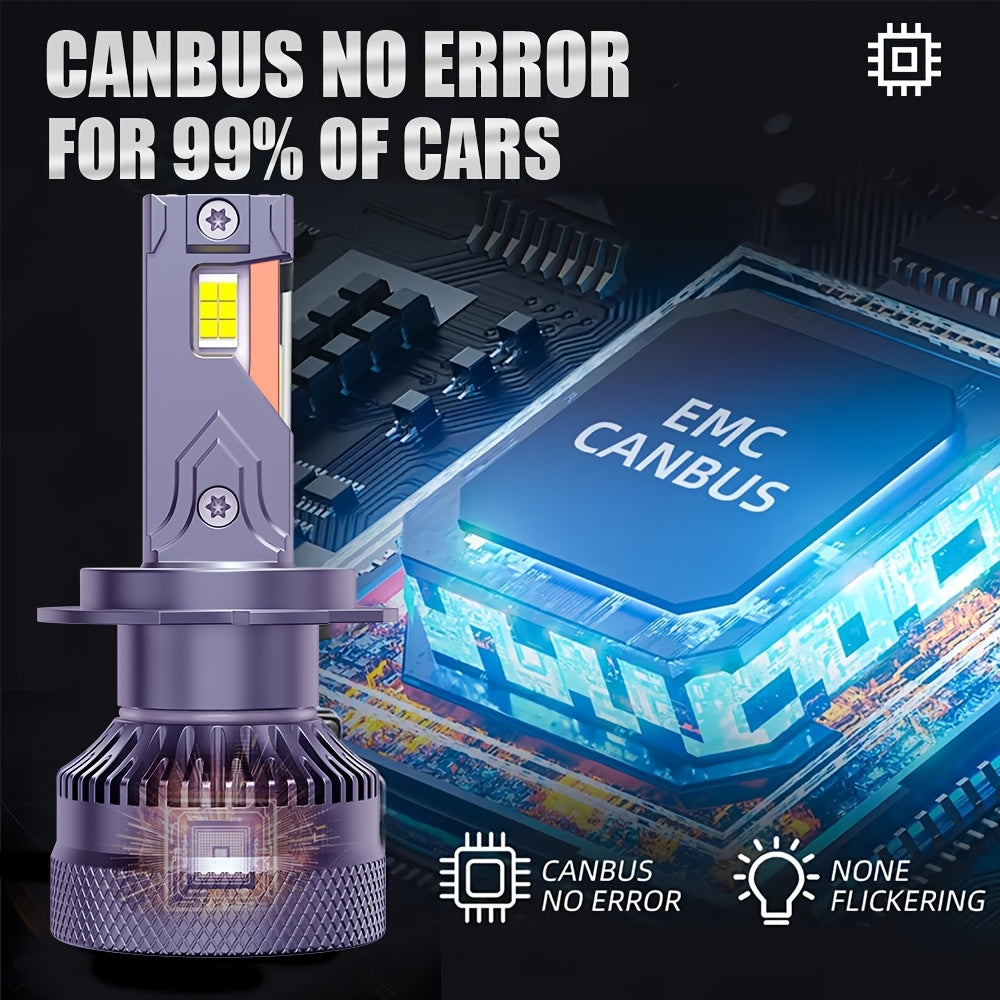 2PCS LED Car Lights - H7/H4/H1/H11, 9005/9006/9012 - 40000LM, 6500K Cool White Light, High/Low Beam, Plug-and-Play, for Enhanced Visibility and Safety, No Battery Needed, 5-Minute Installation