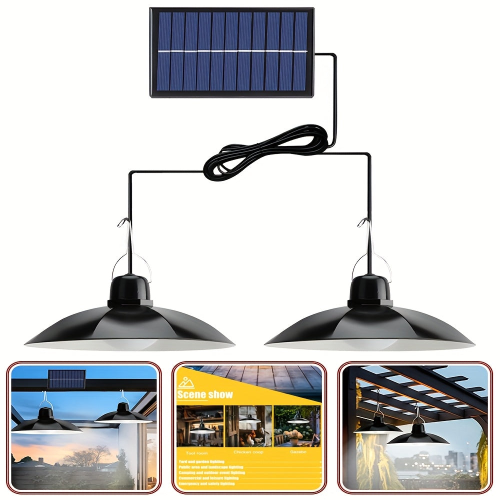 Solar Pendant Light Commercial Lighting Commercial Street and Area Lighting, Commercial Patio Light, Garage Light, Switch Control, White Light, with Installation Hardware, Perfect for Barns, Storage Rooms, Courtyards, Corridors, Gardens