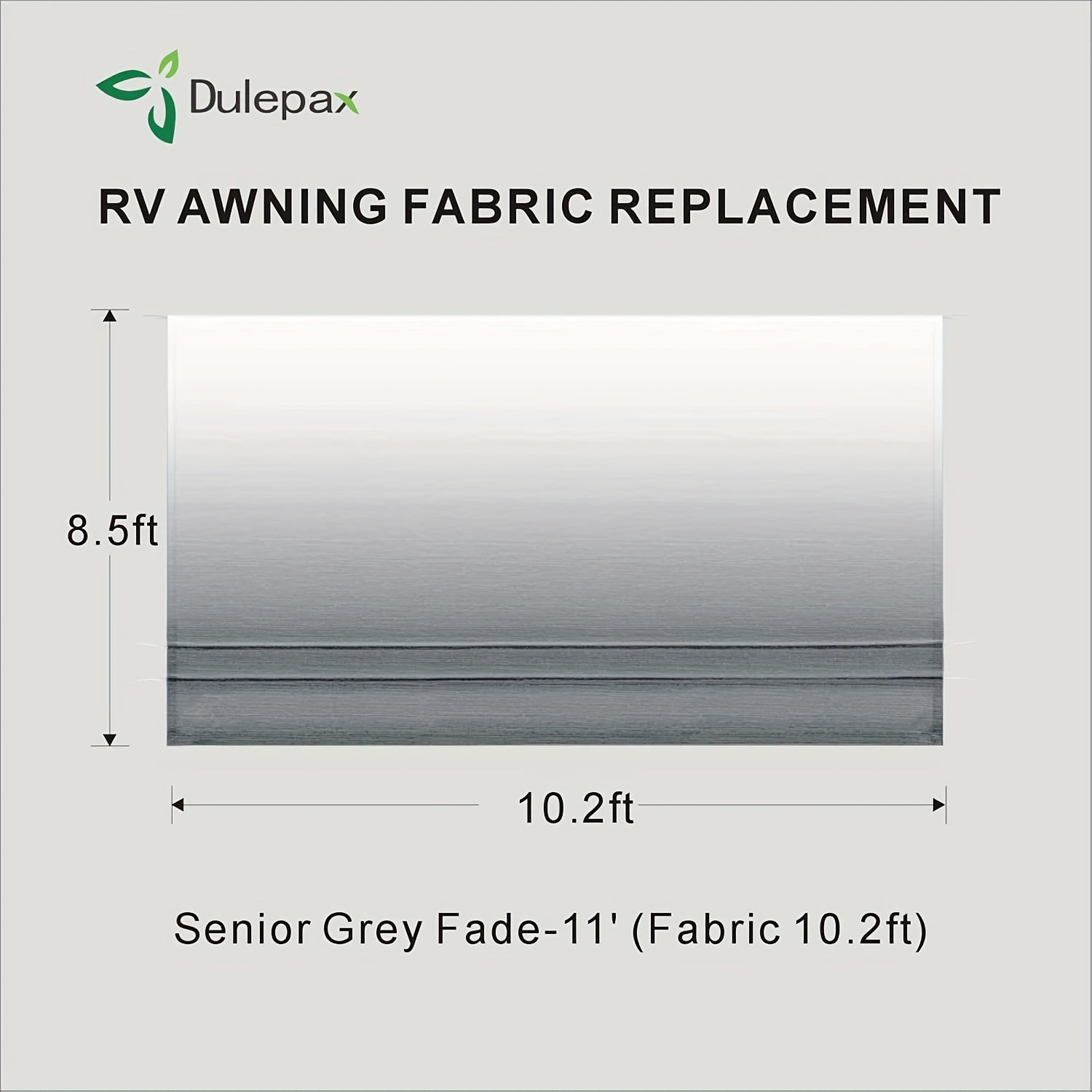 RV Awning Fabric Replacement Heavy Duty 16oz Vinyl Fabric - Universal RV Awning Replacement for All Brands - Premium Faded Grey Blue