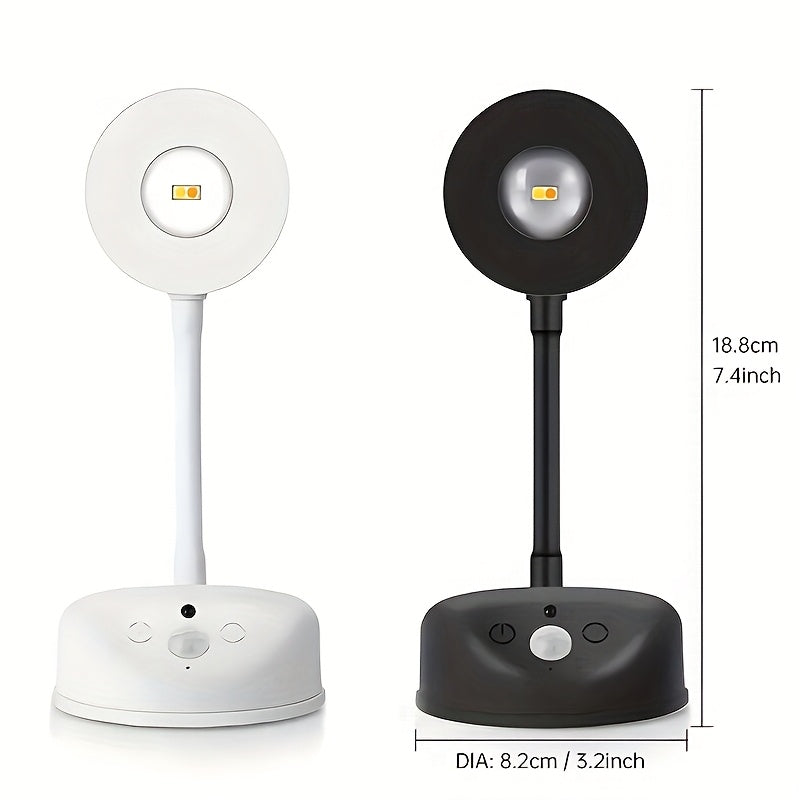 Upgraded Motion Sensor and Remote Dual Control Spotlight, Made of ABS Material with Solid Color Design, Featuring Unique Mountain-Shaped Gradient Lighting for Artistic Space Enhancement, 3 Adjustable Color Tones