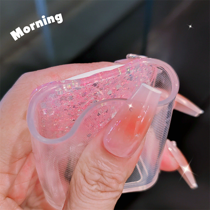 Sanrio Collaboration Hello Kitty Glitter Charging Case Set, Includes a 20W USB-C Fast Charger for Apple, Anti-Bend Protective Case, Suitable for Car/Home/Travel, Tangle-Free And Non-Slip Transparent Silicone Cable Organizer, Adorned with a Cute Bow