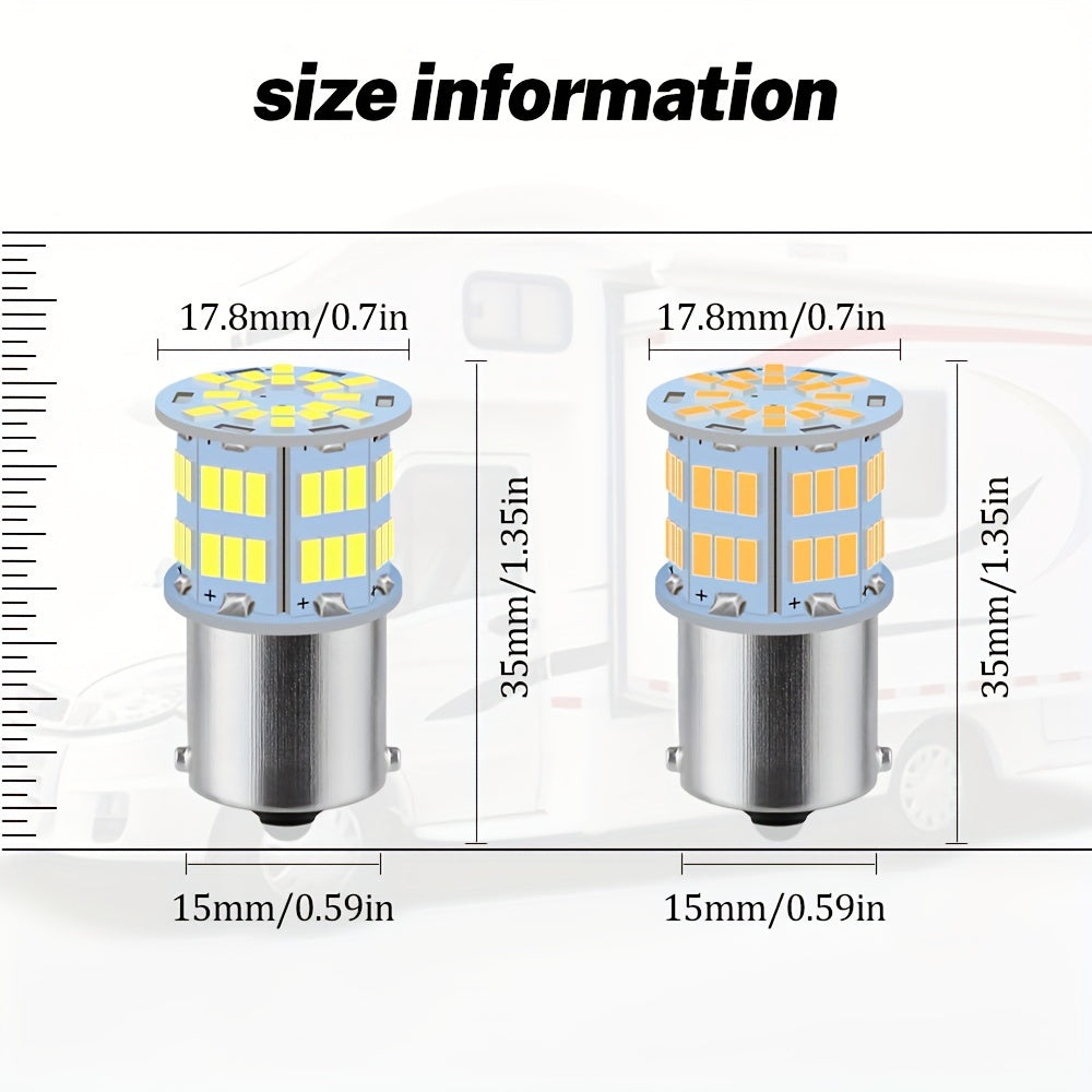 2/4/8-pack RV LED bulb - 3014 54-SMD, DC 12V white/warm white light - suitable for RV, camper van and marine lighting, replaces 1156 1141 1003 BA15S P21W LED interior bulb, battery not included