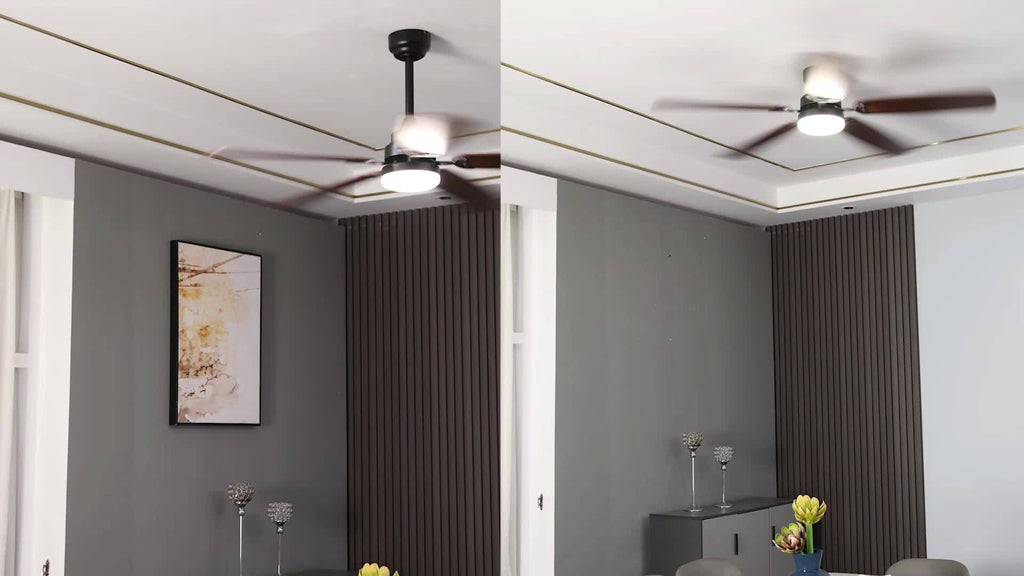 Sofucor 52" Ceiling Fan with Light & Remote, 6 Speeds, 3-Color LED, Timing, Low Profile, Noiseless Reversible DC Motor, for Bedroom, Living Room, Patio (3 Downrods Included)