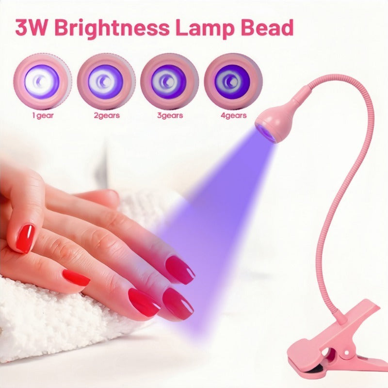 LED light clip-on flexible metal tube USB mini gel lamp desktop nail dryer for DIY manicure, suitable for indoor bedroom home decor living room, perfect Christmas/Valentine‘s Day/birthday gift, nail lamp, desktop nail lamp