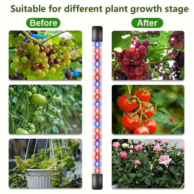 Indoor Plant Grow Light, 80 LED Beads, Full Spectrum Sunlight Supply, Red/Blue/White 3 Colors, 20%-100% Dimmable Brightness, 3 Timing Modes 3/9/12H, Easy Installation