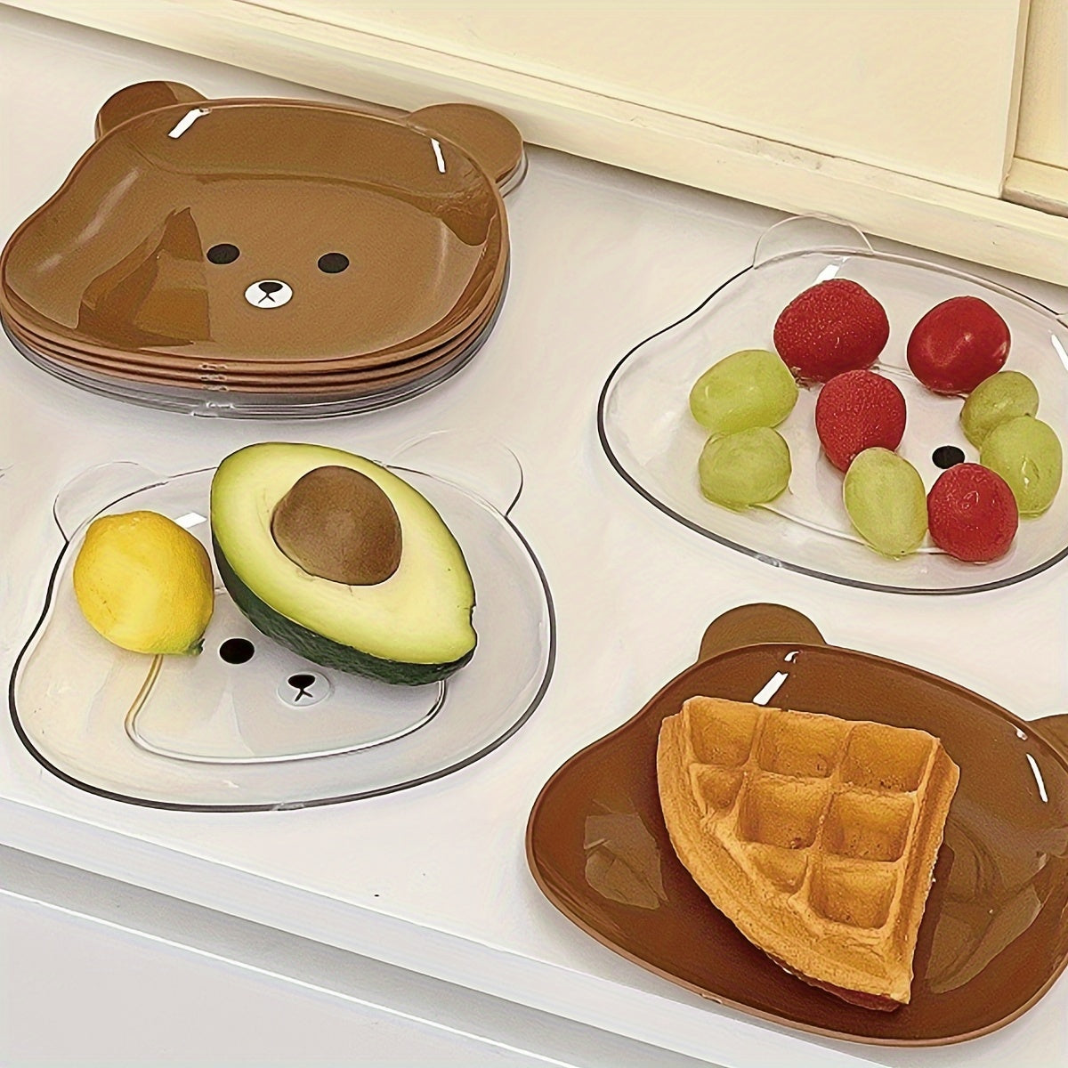 2 PET Cartoon Small Plates, Trash Plate, Square Dried Fruit Tray, Small Dish – Perfect for Kitchen Breakfast, Fruit, Bone Dish, Snacks, etc.