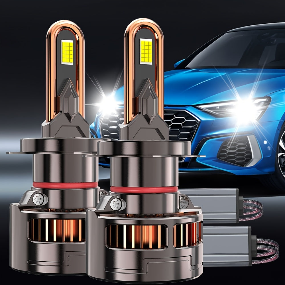 2Pcs 300W High Power LED Headlight Bulbs, with 9005/HB3-QK009 H4/H7/H1/H4/9003/HB2/H11/H18/H16/9012/9006, 60000 Lumens, 7500K, 9570 CSP Chip, 950% Brightness, Compatible with Most Vehicles