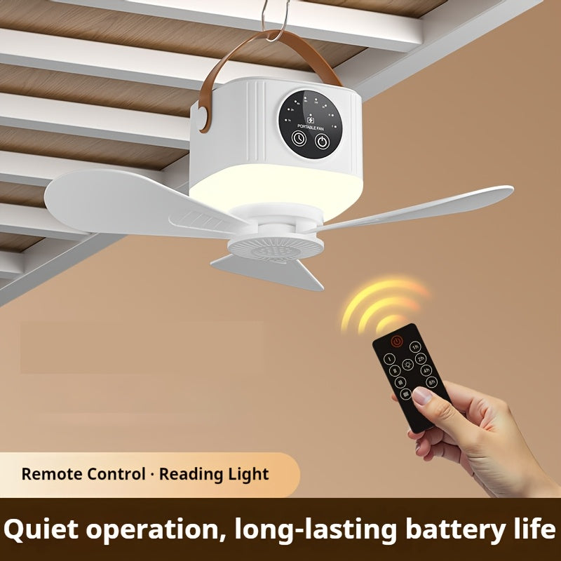 2-in-1 USB Fan & Camping Light, Portable Outdoor Fan, Large Capacity Battery Powered, Mini Camping Ceiling Fan, 1pcs