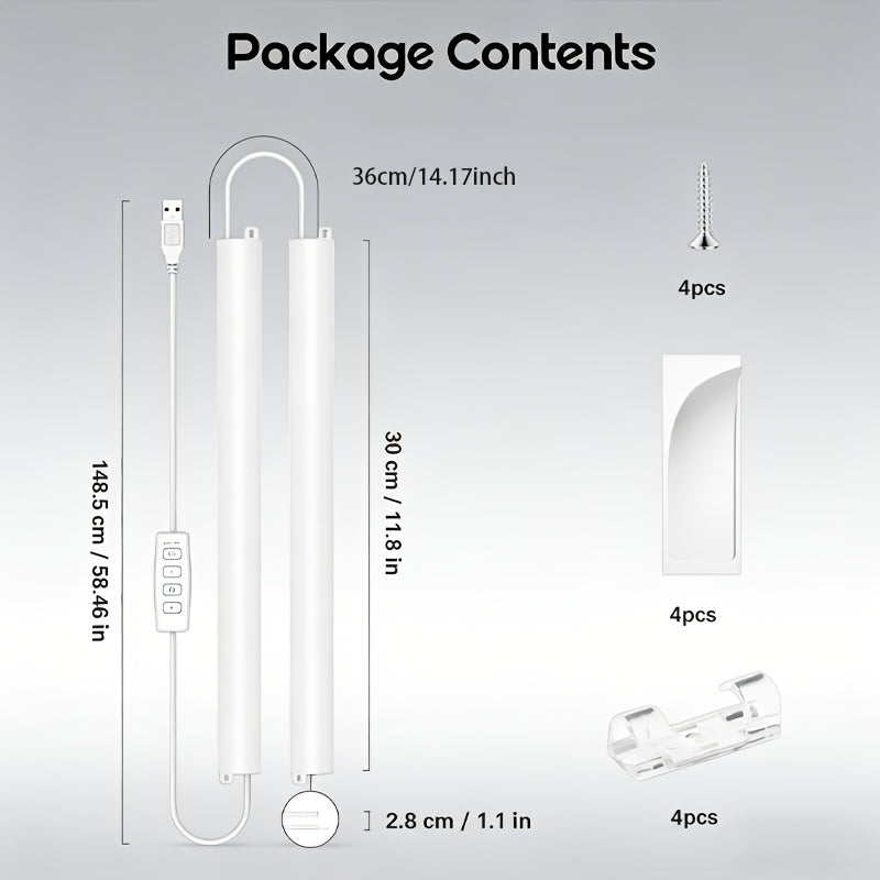 1 set USB under-cabinet light, display light, adjustable LED night light, ultra-thin under-cabinet light, kitchen three-color under-counter light, dimmable light for cabinets, counters, workbenches, tables, home wall light, strip lighting tube.