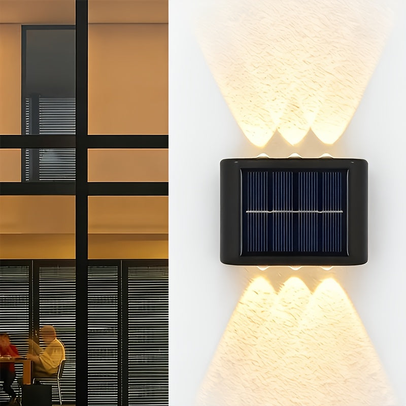 5-Piece Solar Wall Light Set, Dual Up and Down Light Source Design, Equipped with 6 LED Beads, Suitable for Ambient Lighting and Holiday Decoration in Various Scenarios such as Indoor Walls, Hallways, Outdoor Gardens, Villas
