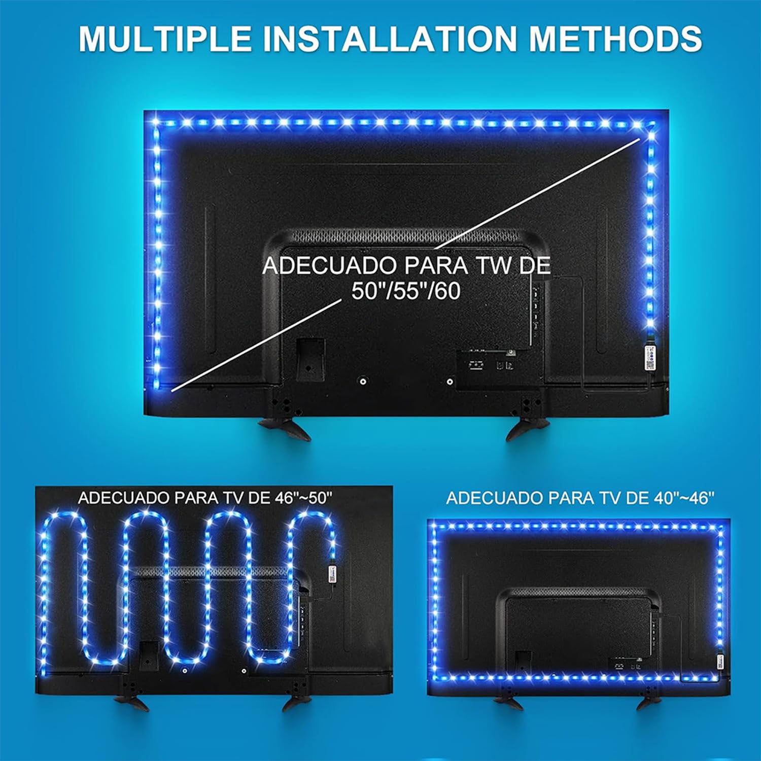 USB RGB LED灯带，配备三键遥控器，3535变色柔性灯带，可调亮度与多种模式，可裁剪式橱柜下照明灯，适用于客厅、舞蹈室及节日装饰