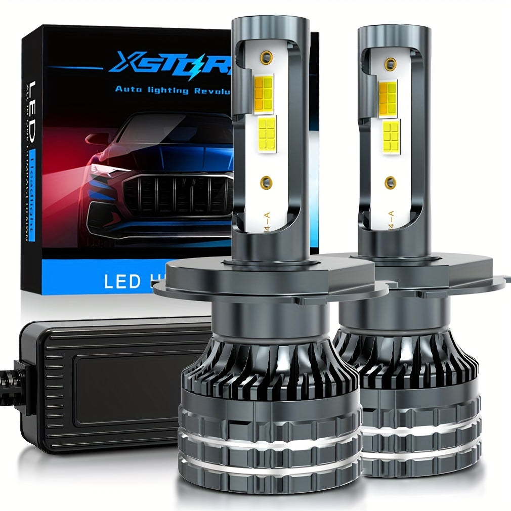 Xstorm 2Pcs H4 LED Car Light H11 LED Canbus 20000Lm 12V 6500K 4300K 3000K 3-Color Headlight Bulbs H8 H9 9005 HB3 9006 HB4 9012 Hir2 H27 880 881 Car Fog Light White Amber Yellow