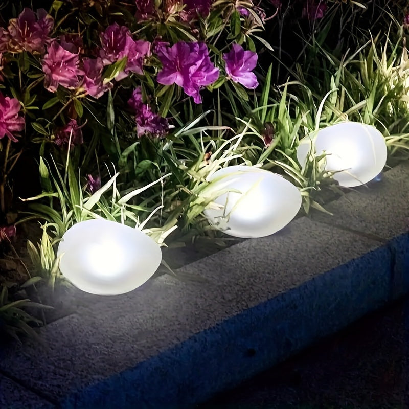 New Solar Salt Rock Light Set (4/6-Piece), Designed for Outdoor Use as Decorative Landscape Lighting. Perfect for Garden, Patio, Pool, Wedding, Dinner and Holiday Decoration, with Cool White Light.