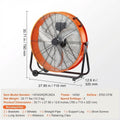 24" High-Speed Drum Fan, 8600 CFM 3-Speed Heavy-Duty Industrial Floor Fan, 360° Adjustable Tilt, 0-2H Timer, for Warehouse/Workshop/Factory/Basement, Affordable All-Scenario Version