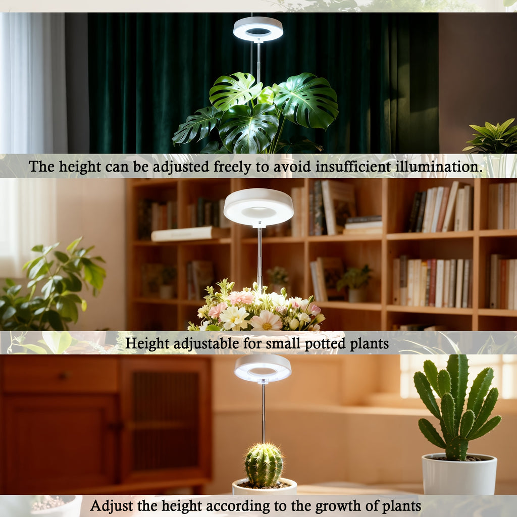 3-Pack Desktop Plant Grow Light for Indoor Plants, 720° Magnetic Full Spectrum Plant Lamp, Adjustable Height, 3/6/9H Timer & Dimmable, Ideal for Kitchen Herb Growing, White