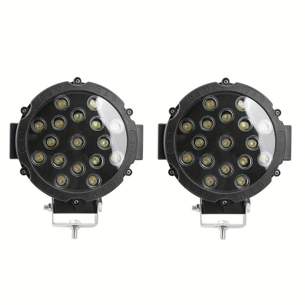 2-pack 12V 51W high brightness LED spotlight, car headlight, work light, suitable for trucks, jeeps, hummers