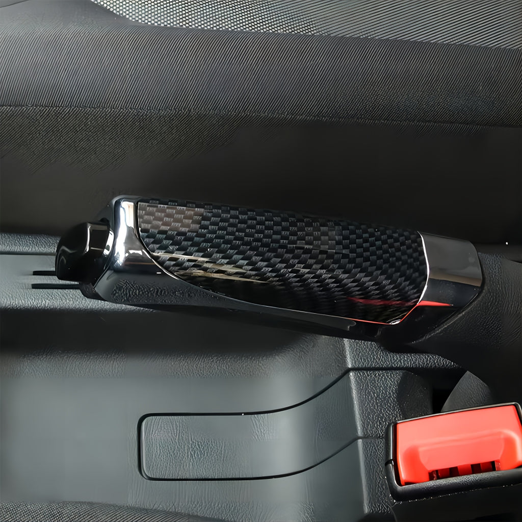 Universal Handbrake Cover, ABS Plastic Material, Carbon Fiber Look Design, Aimed at Enhancing SUV Interior, Compatible with Multiple Car Models